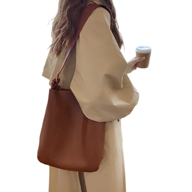 Simple and Fashionable PU Bucket Bag Shoulder Bag Suitable for Different Outfits