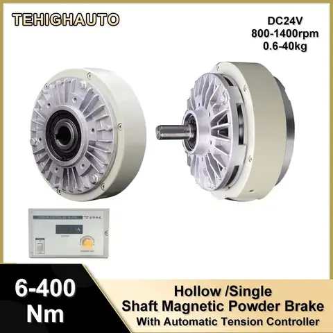 중공 축 단일 축 자기 분말 브레이크 DC24V 1400rpm 0.6-40kg 토크 리미터 용 6-400Nm 장력 컨트롤러 키트
