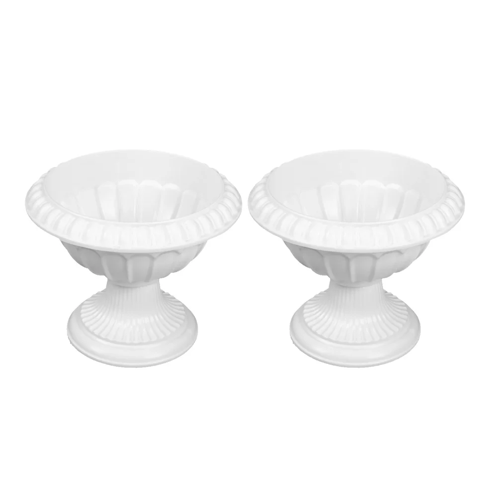 

2Pcs Wedding European Style Decorative Columns for Party Garden PP Planter Road Lead Road Lead Flowerpot Pillar