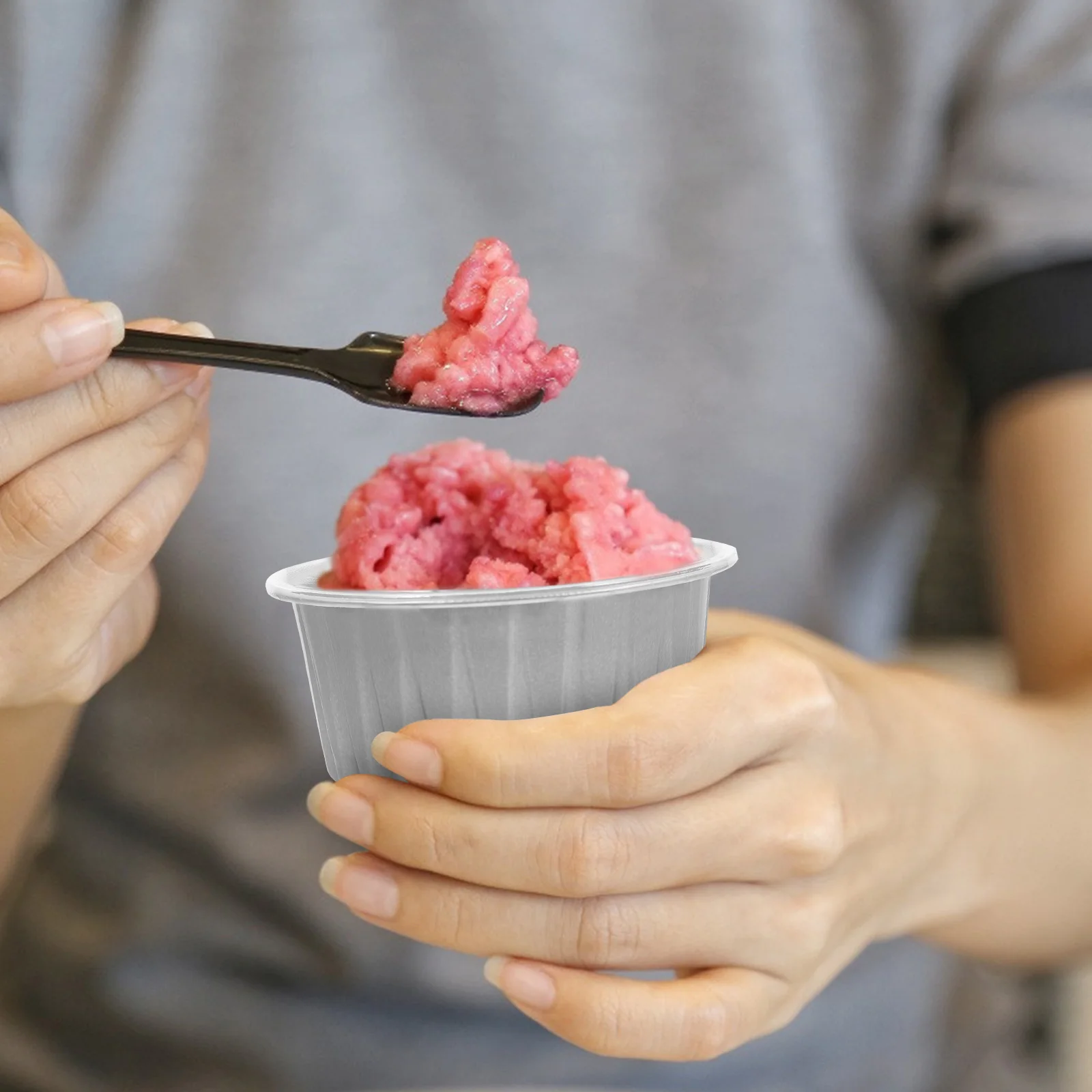 

25 Pcs Ice Cream Aluminum Foil Cups Cake Boxes Pastry Containers Eco Friendly Food Safe Hygienic Home Use Dessert Packing