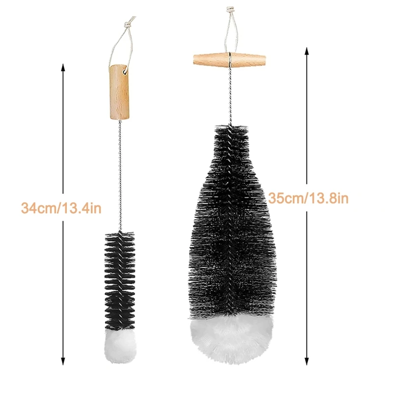 Cleaning Brush Set Compatible with SodaStream Glass Bottles Small Brushes Kit for Drinking Narrow Neck Bottle Multifunction Clea