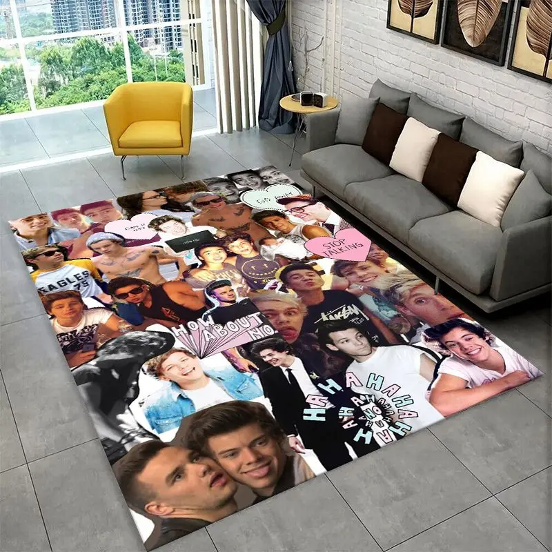 Popular One D-Direction Singer 1D Non-Slip Area Rug for Living Room,Bedroom,Playroom,Carpet Floor Mat Home Decor Rug  Room