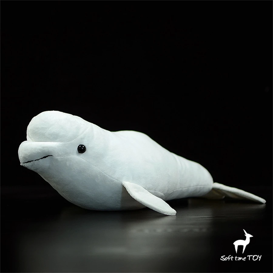 White Whale Plush Animal Beluga Plushie Beluga Plush Toy Lifelike Stuffed Toy Simulation Doll Gift Collectors
