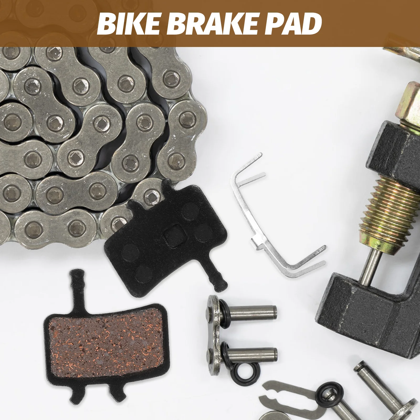 

1Pair Bike Brake Pads Durable Metal Disc Brake Replacement Pads Smooth Silent Braking for Mountain Road Cycling