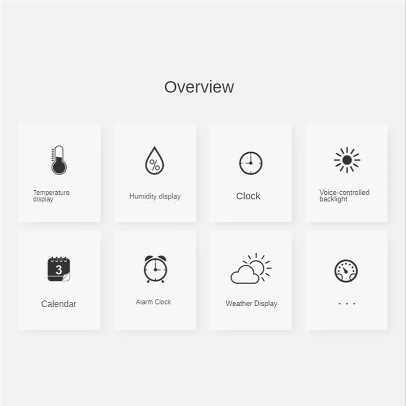 1Set Lcd Color Screen Digital Snooze Alarm Clock Temperature Humidity Time Date Display Clock Home Black