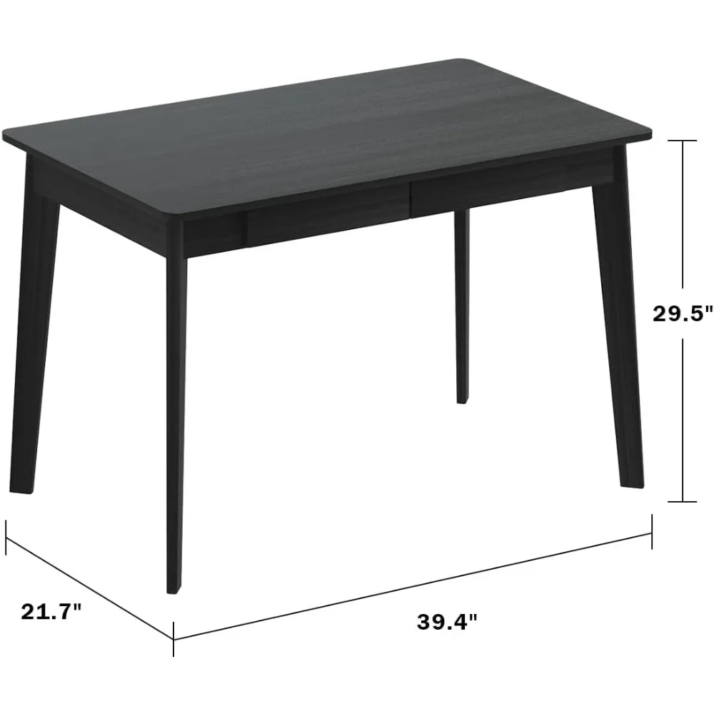 Computer Desk with 2 Drawers, 39” Home Office Desk, Writing Study Working Table for Bedroom.