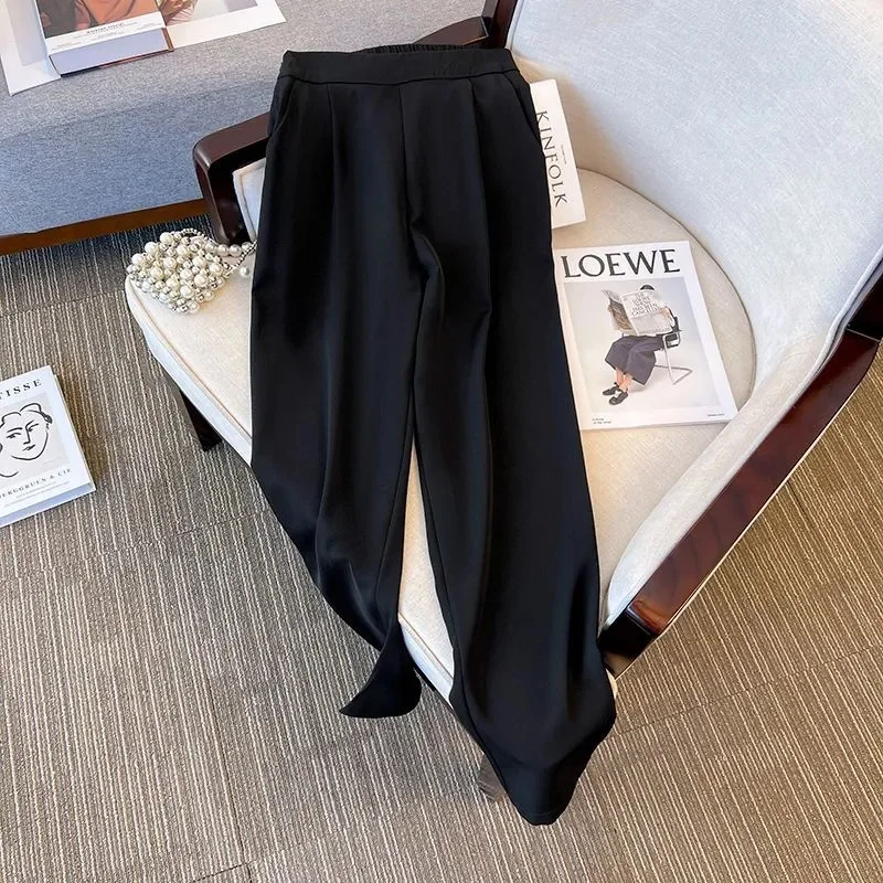 2024 Early Autumn Fashion Suit Women\'s European Goods Temperament Show Thin Shirt Straight Pants Casual Women\'s Two-Piece Set