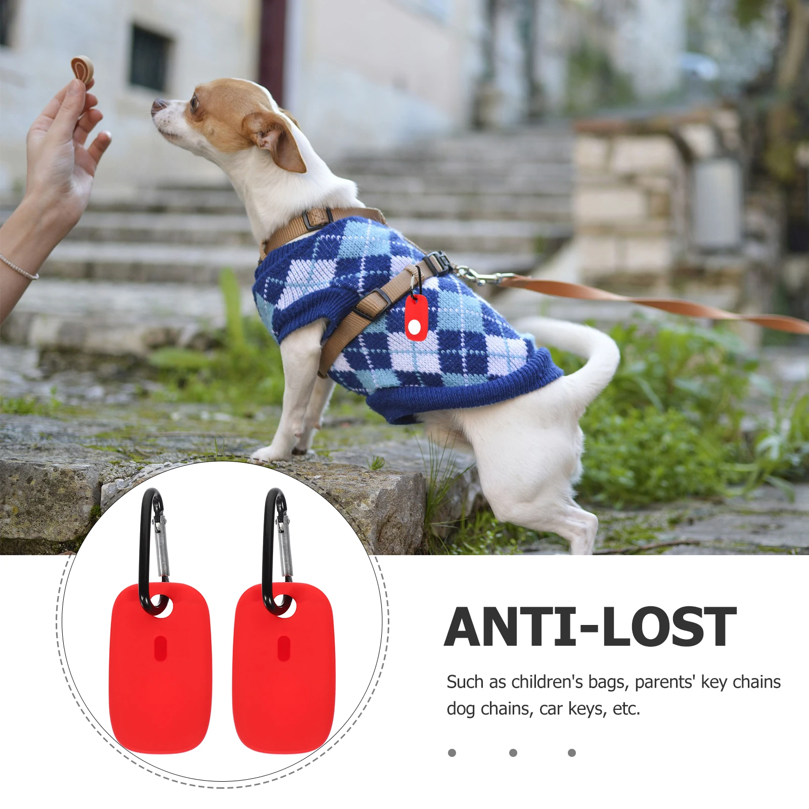 

2pcs Silicone Tracer Protective Case Anti-Collision Shockproof Sleeve For Kids Bags Keychains Dog Leash Car Key