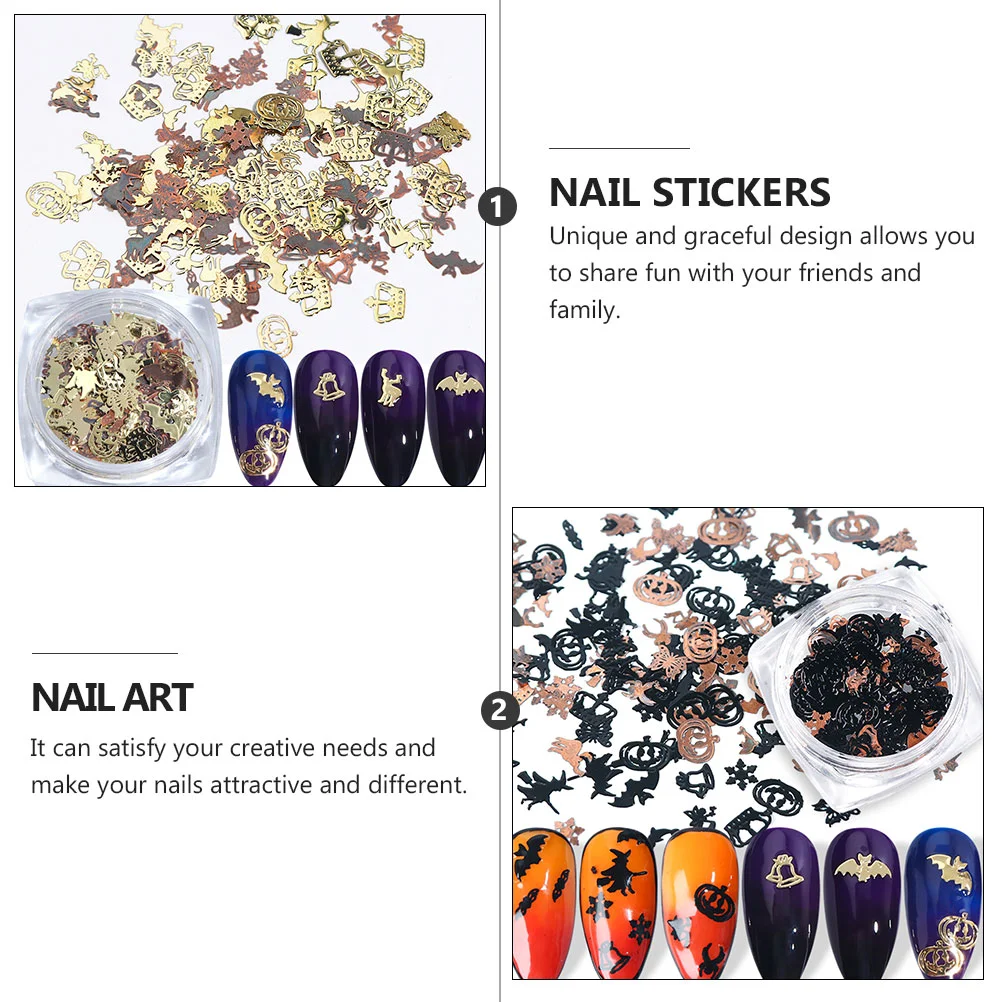 Halloween unhas adesivos, abóbora, morcego, delicado, 4pcs