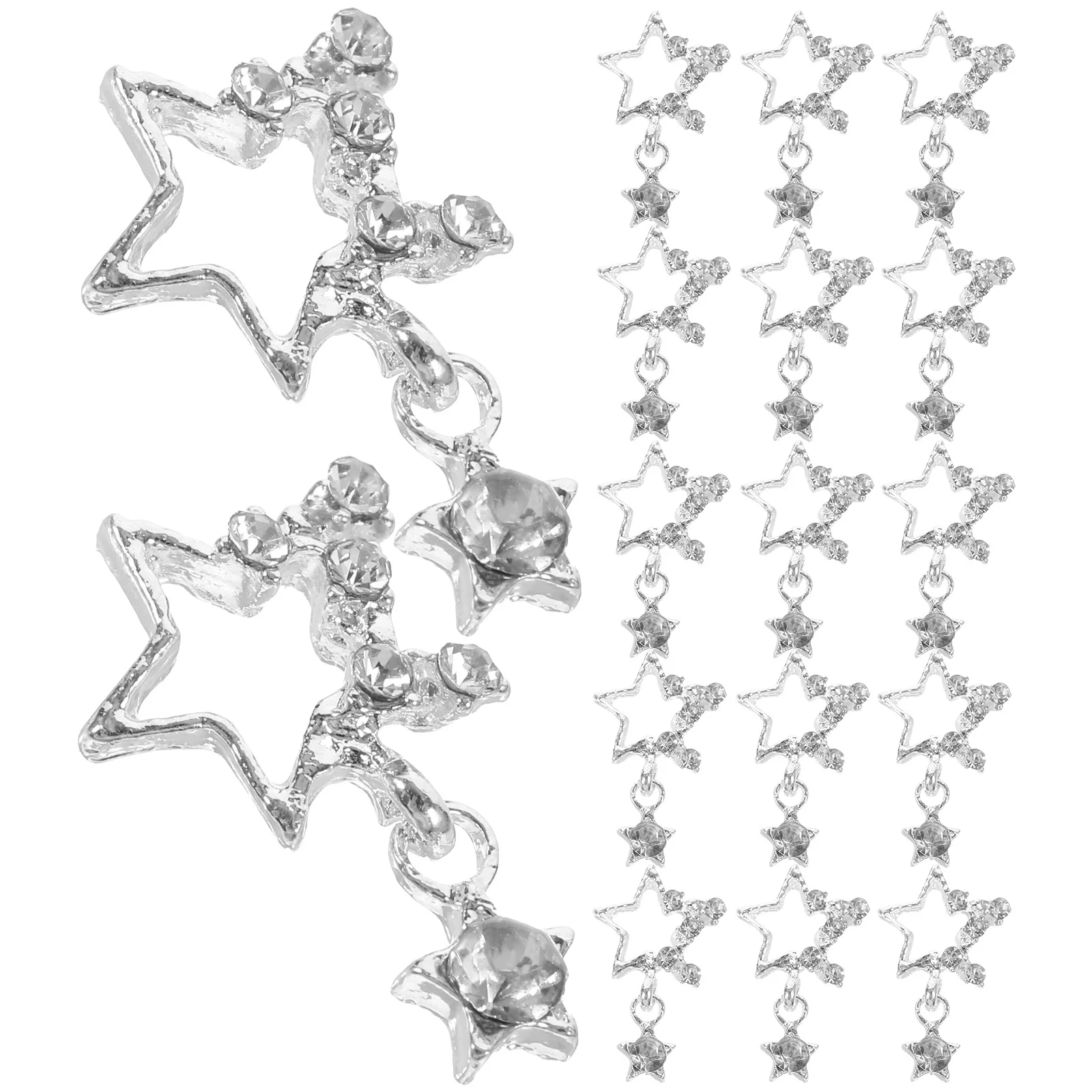 

NOLITOY 3D Silver Charms Shiny Rhinestones Crystal Gems for Nail Art Accessories Crafts