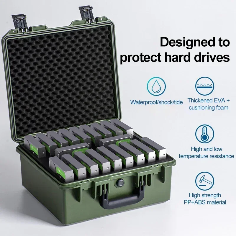 ORICO 2.5 3.5 inch 20 Bay HDD Hard Drive External Protection Storage Case Box Portable Multi Bay Water\Dust\Shock-proof