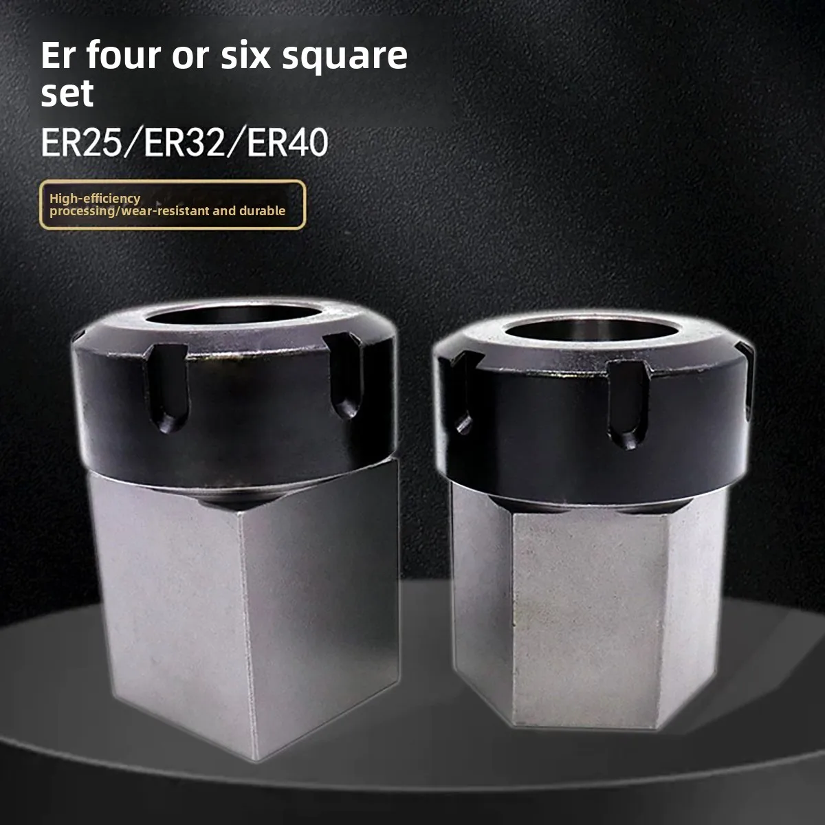 ER25 ER40 UM5C Square Hex Collet Block, Threaded Conversion Adapter Sleeve, Square Hex Fixture Holder for CNC Milling Machine