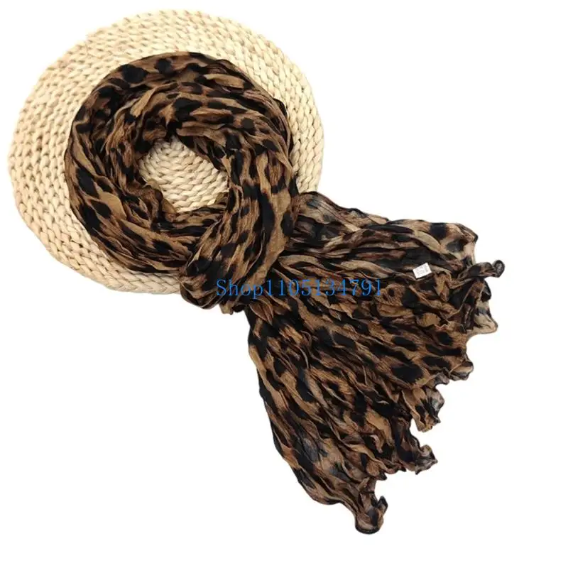 

Стильный плиссированный шарф с текстурой морщин, 98 км, унисекс, аксессуар для шеи для холодной погоды