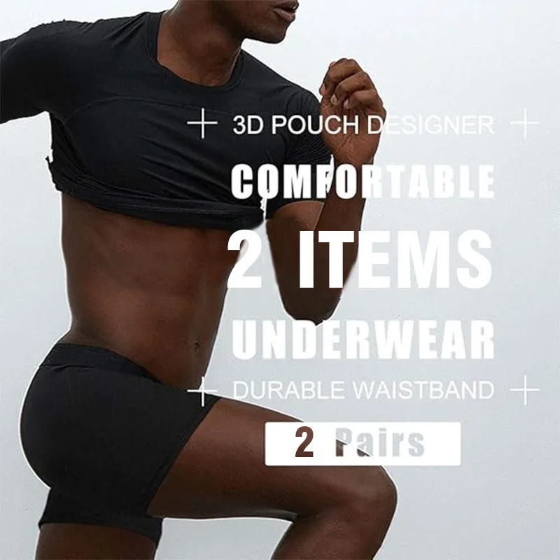 2/3/5Pcs High Quality Men's Underwear Black Large Size for Pure Cotton Sports Men's Shorts