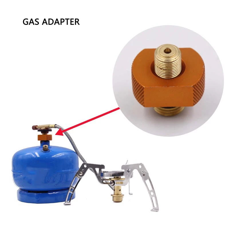 Outdoor Camping Hiking Picnic Gas Tank Adapter Stoves Connector Conversion Split Type Gas Furnace Connector