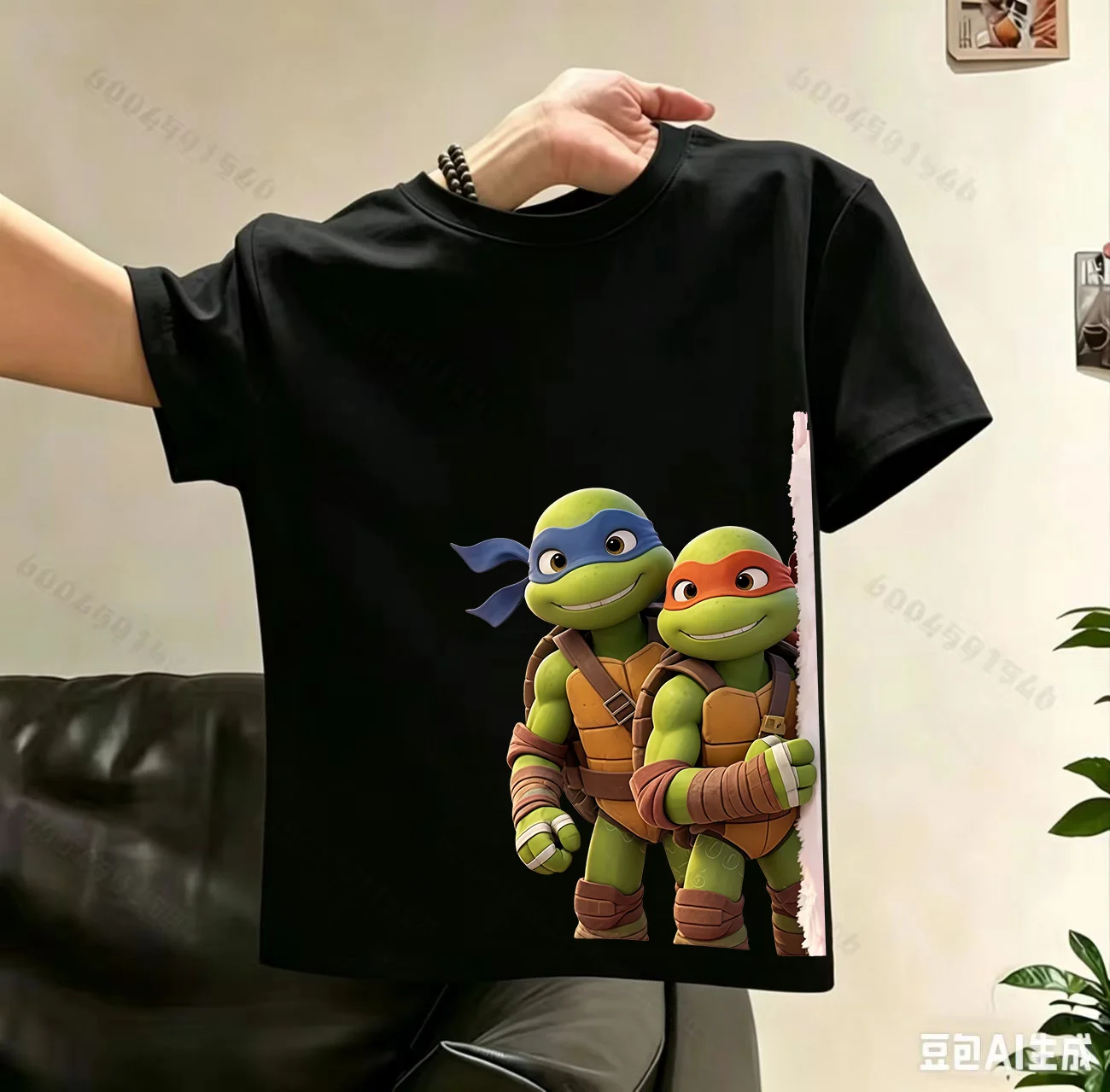 Ninja Turtles Kinder-Kurzarm-T-Shirt im neuen Sommerstil für Jungen und Mädchen mit Cartoon-Print, atmungsaktives Oberteil aus reiner Baumwolle – Detail 8