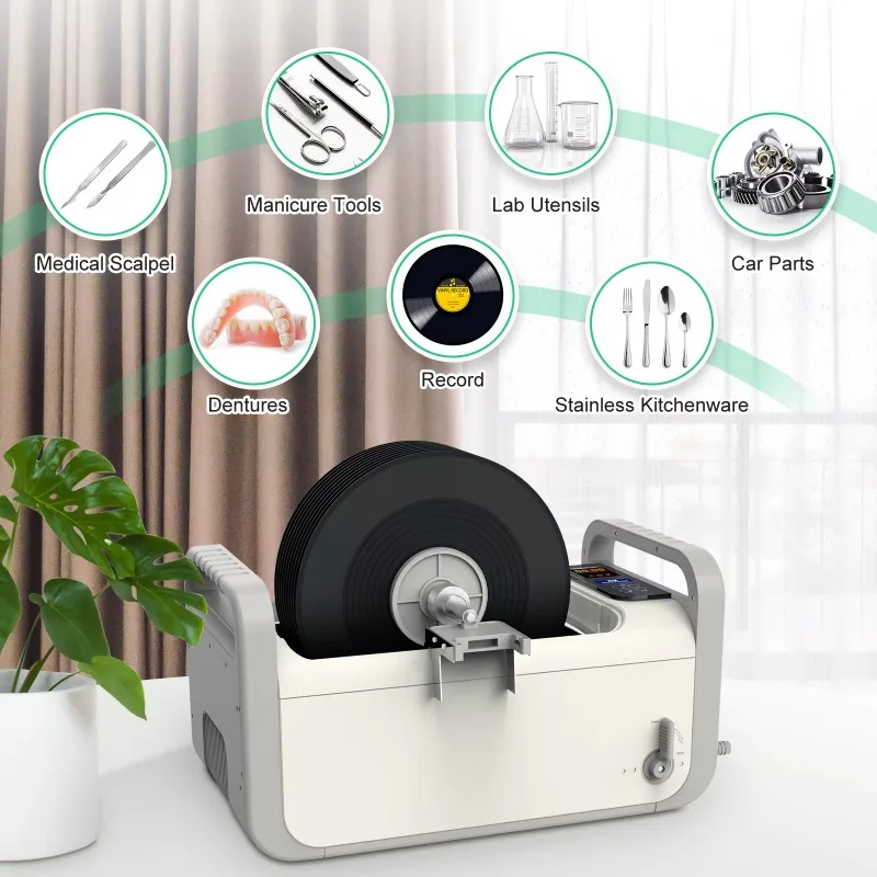 

Портативный ультразвуковой очиститель для виниловых пластинок объемом 7,5 л, низкое давление, модель 2026 года