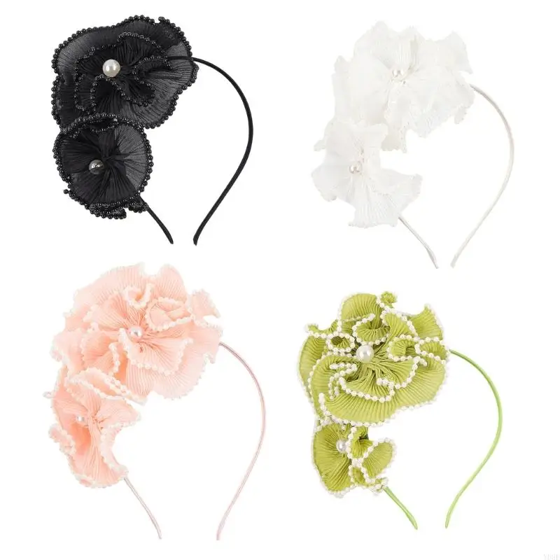

Elegant 3D Geometric Flower Hair Clip Craft with Pearls Decors Suitable for Weddings High Tea Parties & Formal Event Y08E