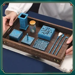9 Pieces of Pure Copper Antique Incense Seal Set Entry Tool DIY Household Indoor Seal Incense Play Extension Incense Mold Tool