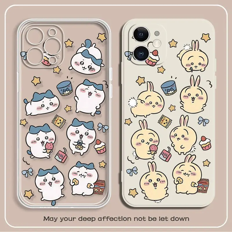 Chiikawa Mobile Phone Case Protective Case Fully Surrounded Anti-Fall and Anti-Wear Cartoon Ladies Hachiware Usagi Holiday Gift