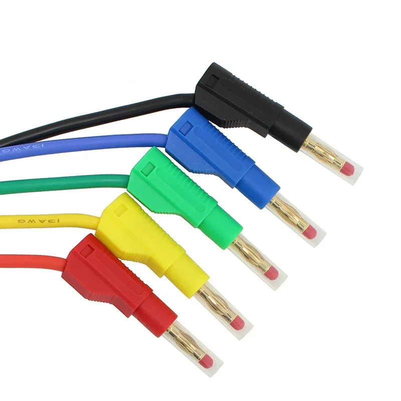 TL470G 10pcs 1500mm High Flexible silicone Test Leads with 32A 600V Retractable Stackable 4mm Banana Plug Soldering Type