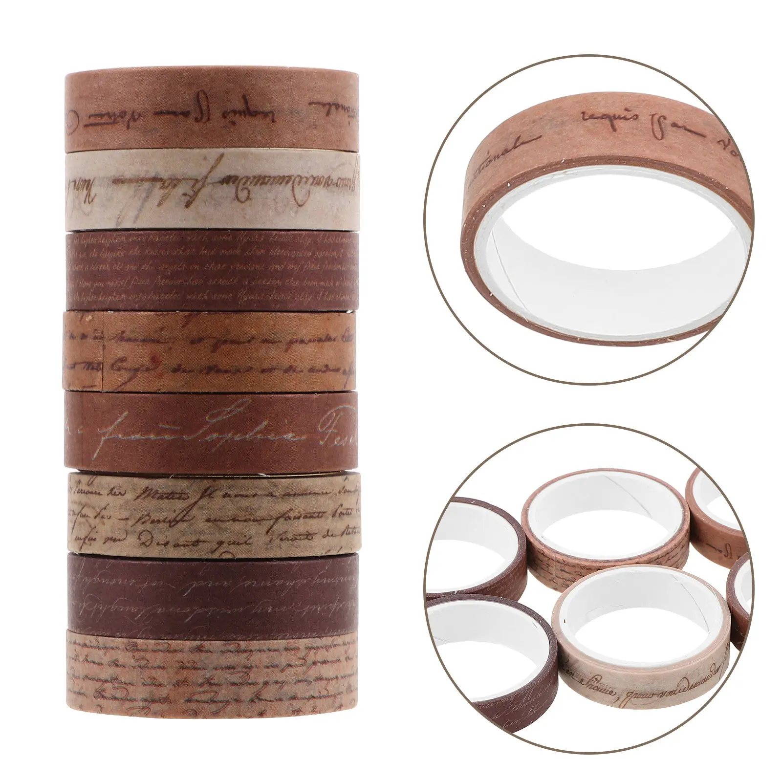 8-rolos-de-fita-adesiva-decorativa-vintage-com-padrao-de-escrita-a-mao-33-metros-x-1-cm-para-scrapbooking-diarios-e-albuns-de-recortes