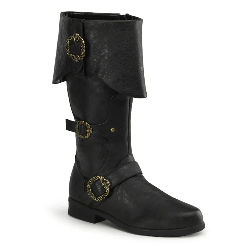 Mittelalterliche Retro-Piratenstiefel für Männer und Frauen, Gothic-Renaissance-Stiefel aus PU-Leder, halbhohe Stiefel für Halloween-Cosplay-Party-Kostüme 2026 – Detail 3