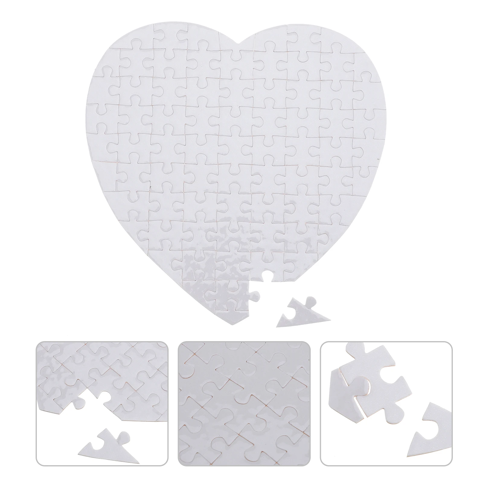 5세트 하트 모양 승화 퍼즐 블랭크 직소 퍼즐 DIY 공예 어린이용 프린트 가능 염료 전사 활동 게임 아기 운동 매트
