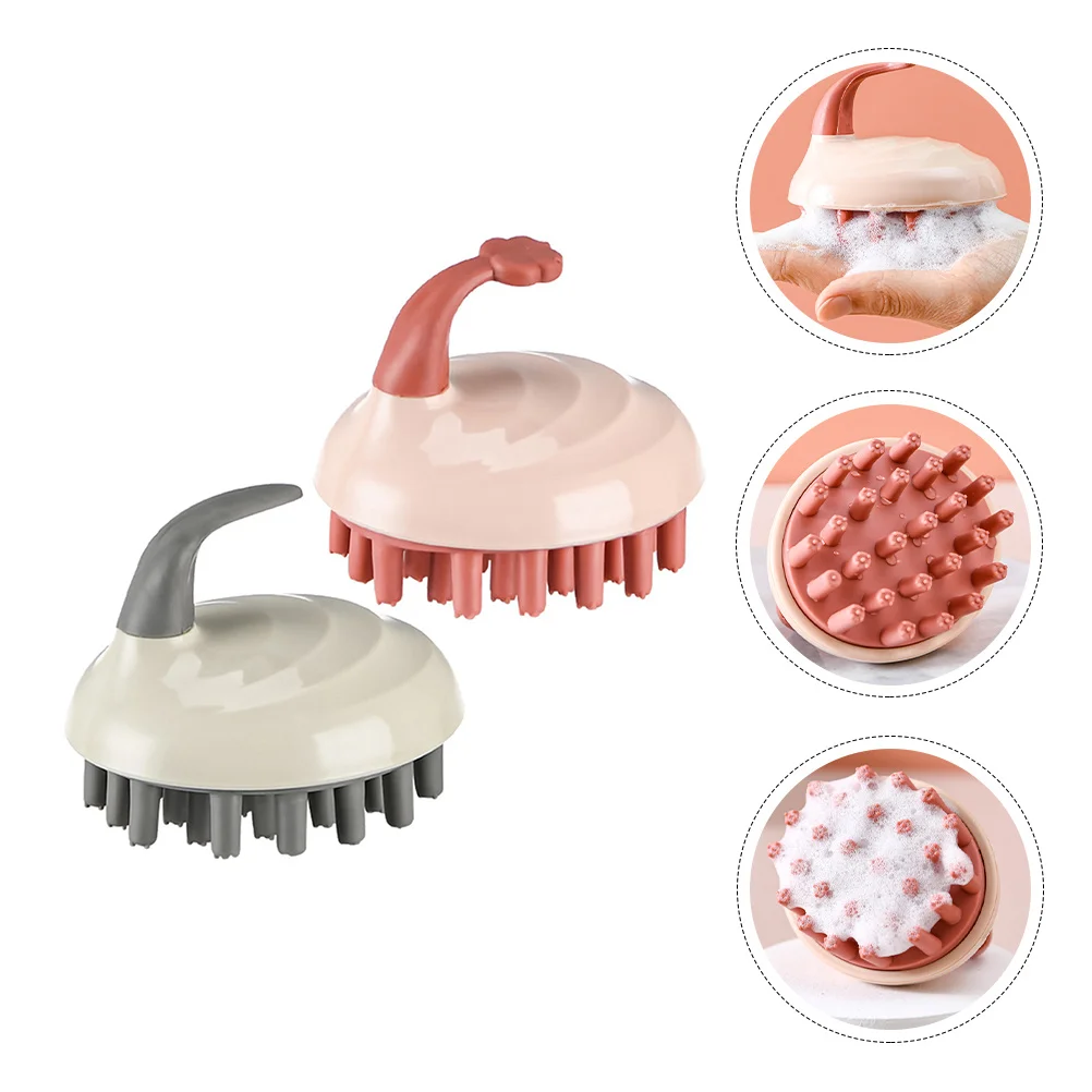 2 قطعة غسل الرأس الغسيل للطفل الاطفال الشعر فروة الرأس مدلك فرشاة شامبو حمام أداة تنظيف الشعر تدليك فرشاة #4