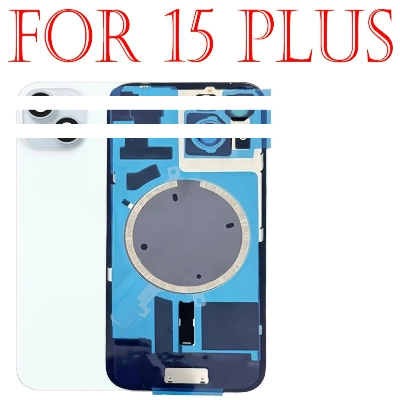 1PCS Battery Back Door Glass Cover Replacement for Iphone 15/15 Plus Back Glass Replacement Part with Magnets, Brackets image 3