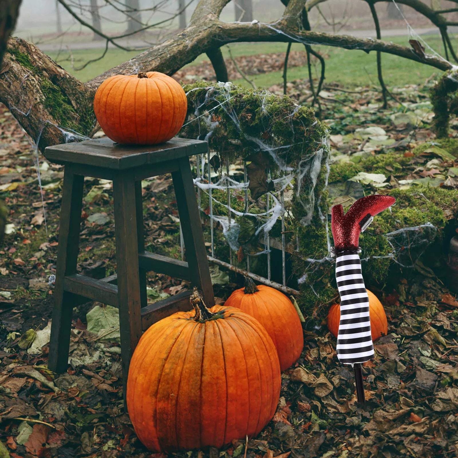 

Witch Leg Halloween Garden Decor Yard Decoration Novelty Witch Leg Picks With Shoes Scary Props Diy Party Supplies Outdoor Decor