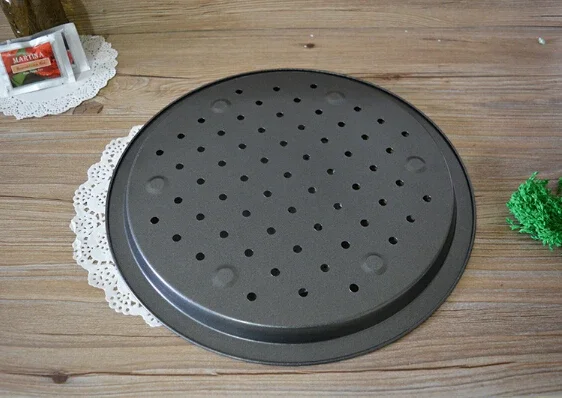 

Pizza Baking Mold Tray Kitchen Tools 14" Pizza Oven Baking Punch Pan Round Dish Non Stick Cake Pie Tray Baking Mold JC 0508