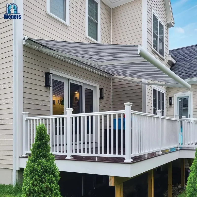 for Remote Control Retractable Awning Folding Arm Electric Full Cassette Awning With Wind Sensor
