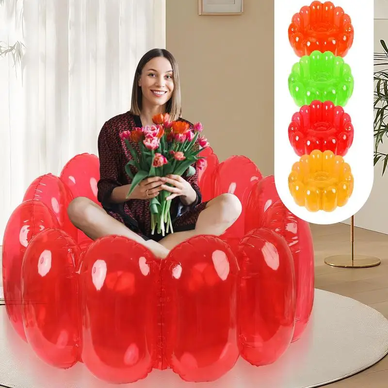 

Portable Inflatable Couch PVC Lounger Sofa Air Sofa Outdoor Inflatable Couch For During Games, Parties, Living Outdoor Gathering