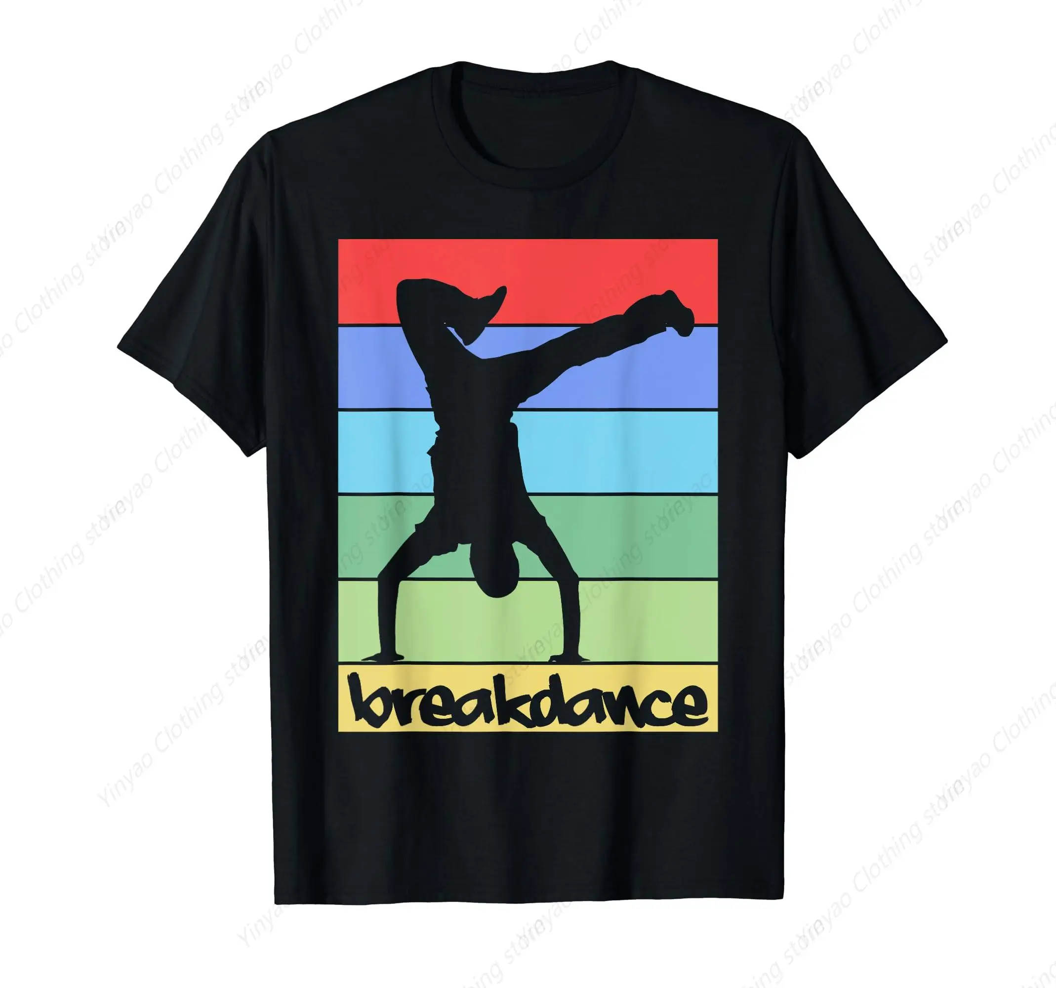 

Retro Classic Breakdancing B-Boy Dance Printed Shirt Breakdancing Hip-Hop Dancer T-Shirt Pure Cotton Casual Clothes