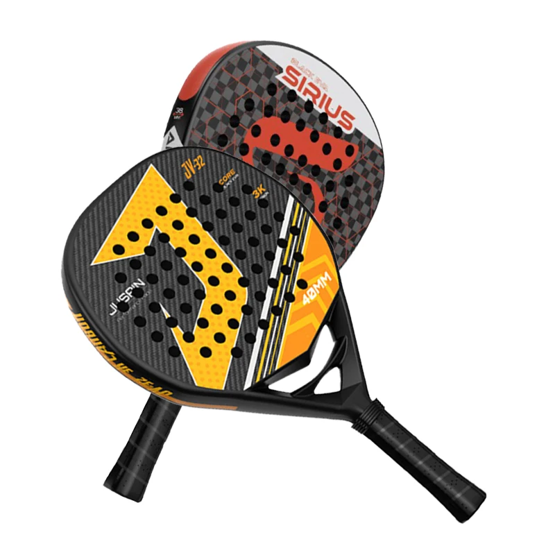 New 18K carbon fiber plate cage style beach tennis racket Orange yellow/green white/red black