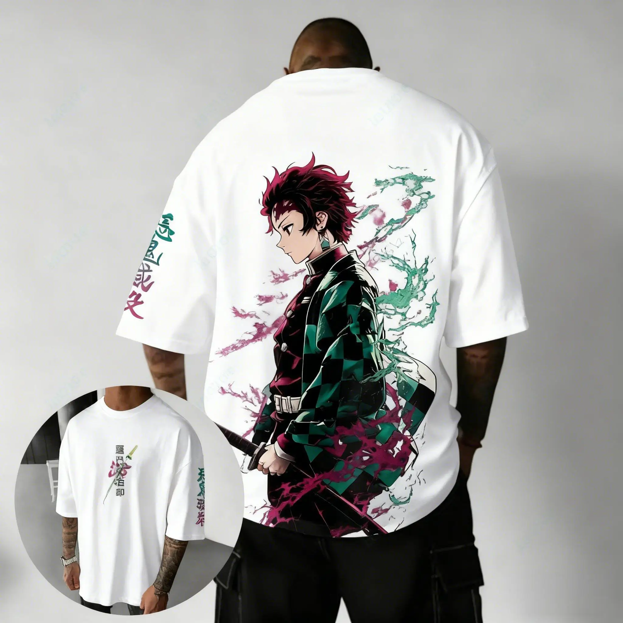 Demon Slayer Blade Charcoal Jiro Manga Enthusiast Men's Printed Casual Sports Outdoor Daily T-shirt