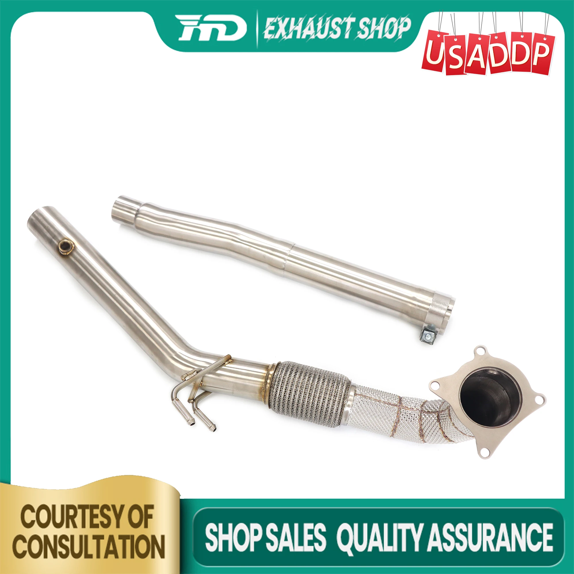 

Downpipe Exhaust for Volkswagen Golf GTI MK6 Segmented processing Impeccable quality High performance