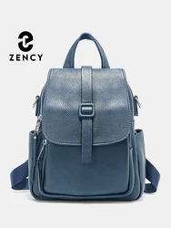 Zency Women 100% Genuine Leather Small Backpack  Roomy Knapsack Shoulder Bag Satchel 2024 Trendy bolsa feminina