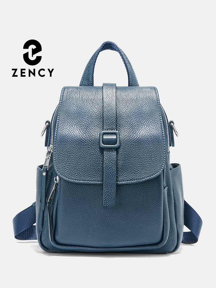 Zency Women Small Backpack 100% Genuine Leather Roomy Knapsack Shoulder Bag Satchel 2024 Trendy bolsa feminina