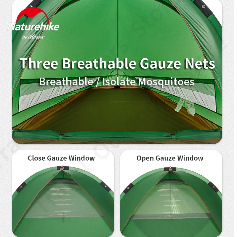 Naturehike يطير الأسماك في الهواء الطلق المحمولة خفيفة خيمة مقاوم للماء PU2000mm سميكة القطب 2 أشخاص خيمة 20D التخييم مساحة كبيرة