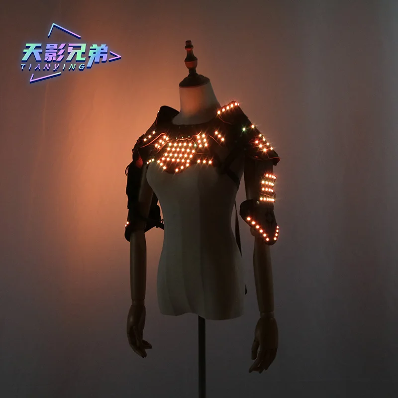 LED luminous vest vest vest costume night stage performance party bar street dance props fluorescent vest armor