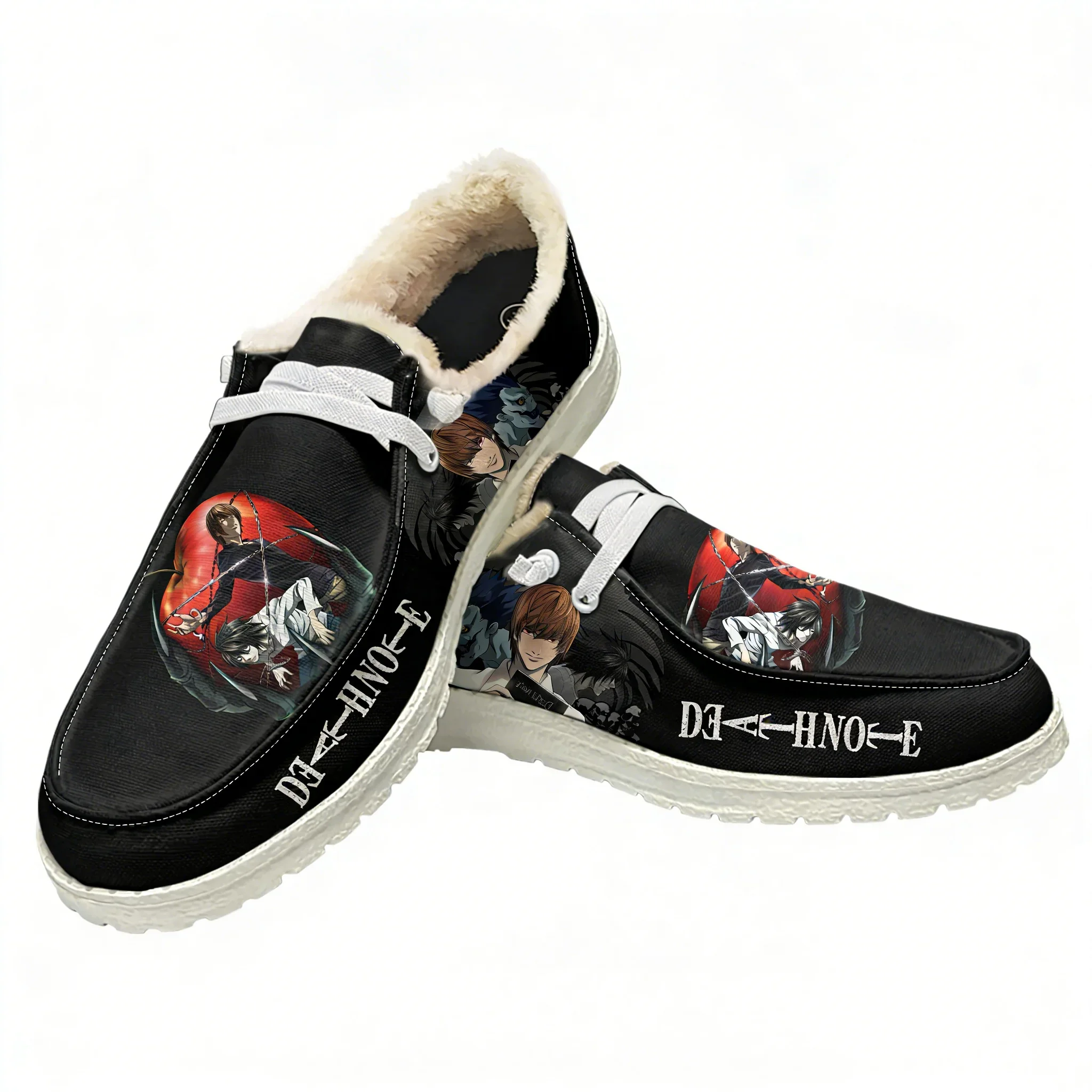 

Death Note Flat Shoe Mens Womens Warm Casual Shoe Indoor Outdoor Light Durable Comfortable Couple Shoe Cartoon Customized Shoesc