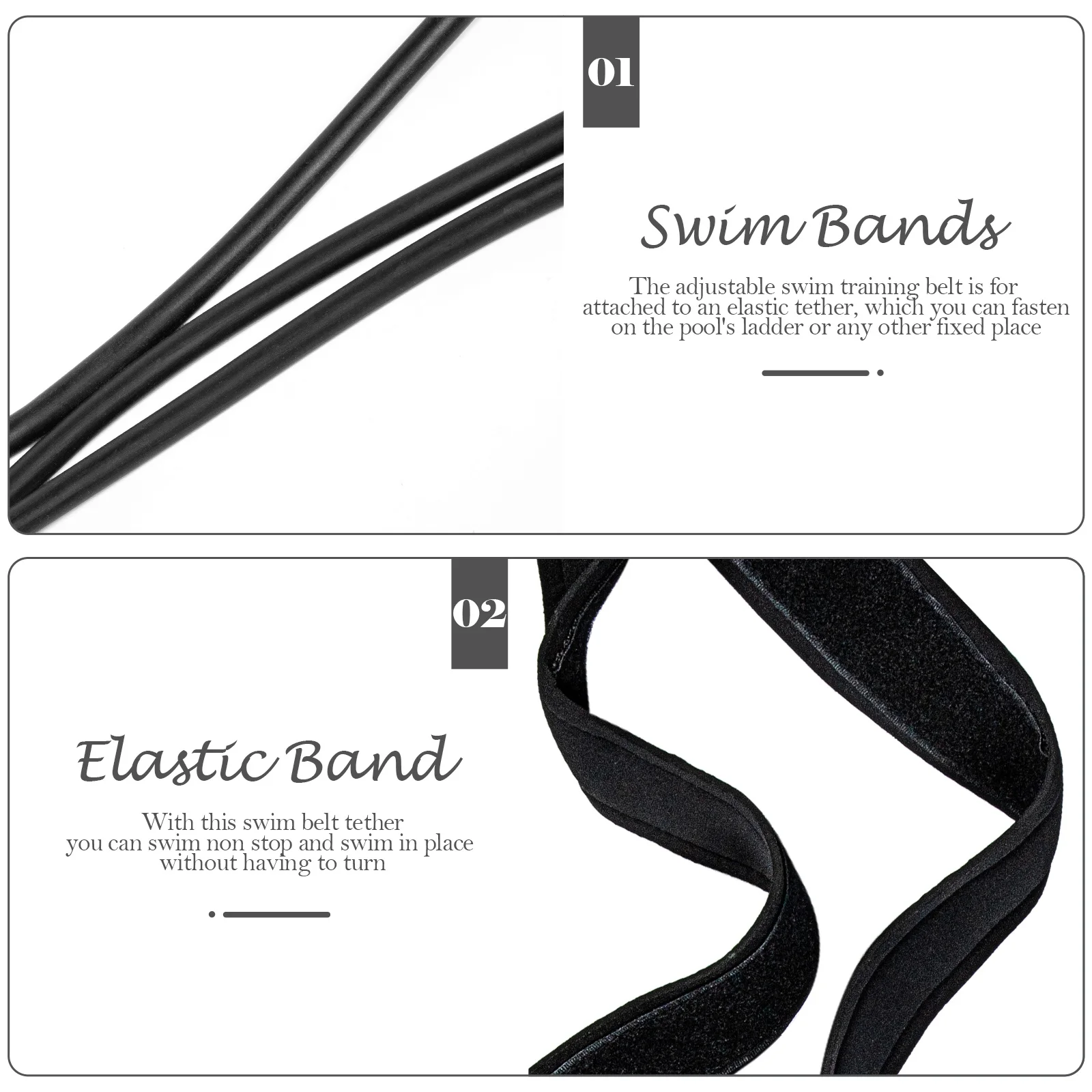 

1 set Swim Resistance Bands Kit Adjustable Swimming Training Belt For Pool Exercise Swim In Place No Turn Required