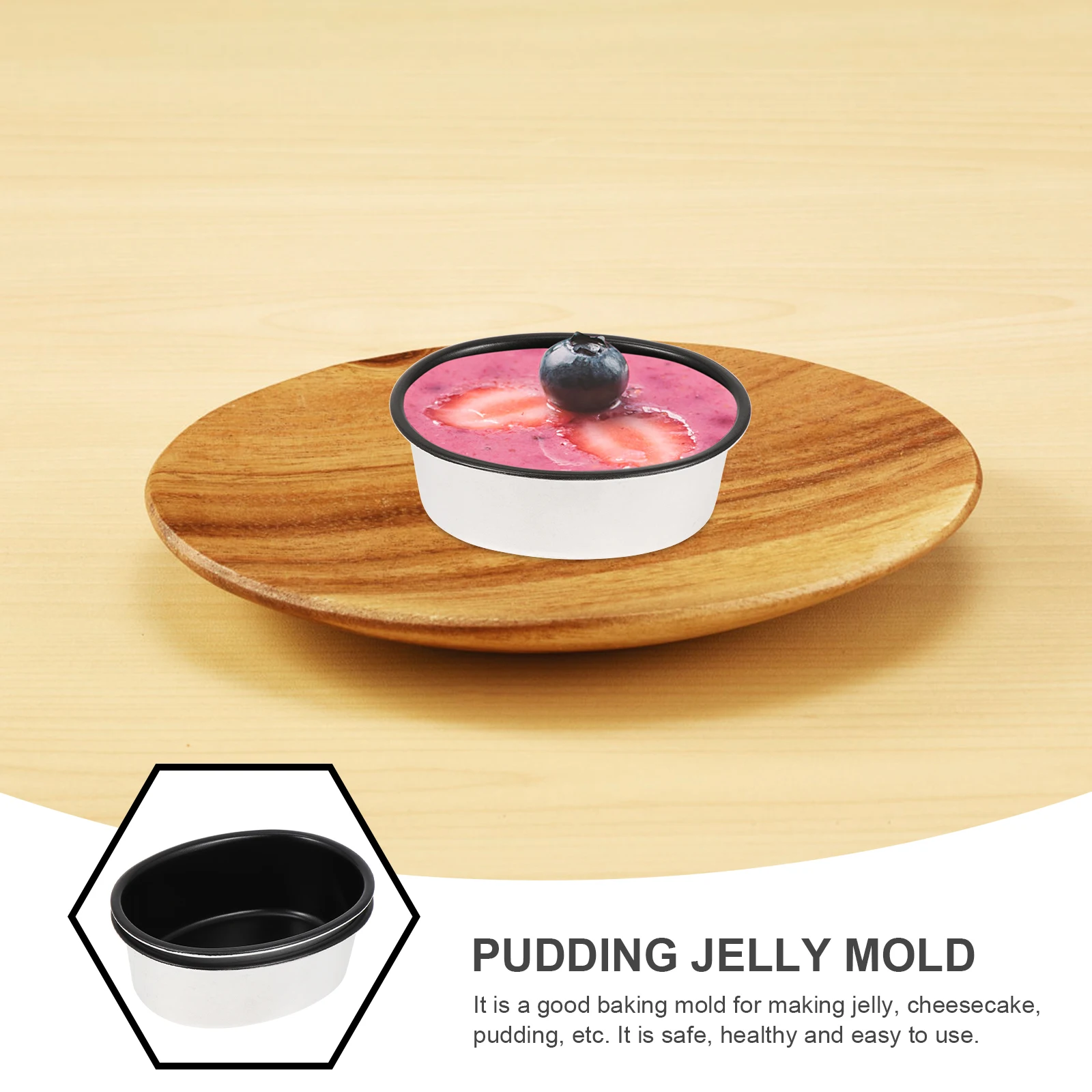 

2pcs Aluminum Alloy Cake Molds Oval Shape Baking Supplies Pudding Cheesecake Moulds Non-Stick for Jelly Puddings