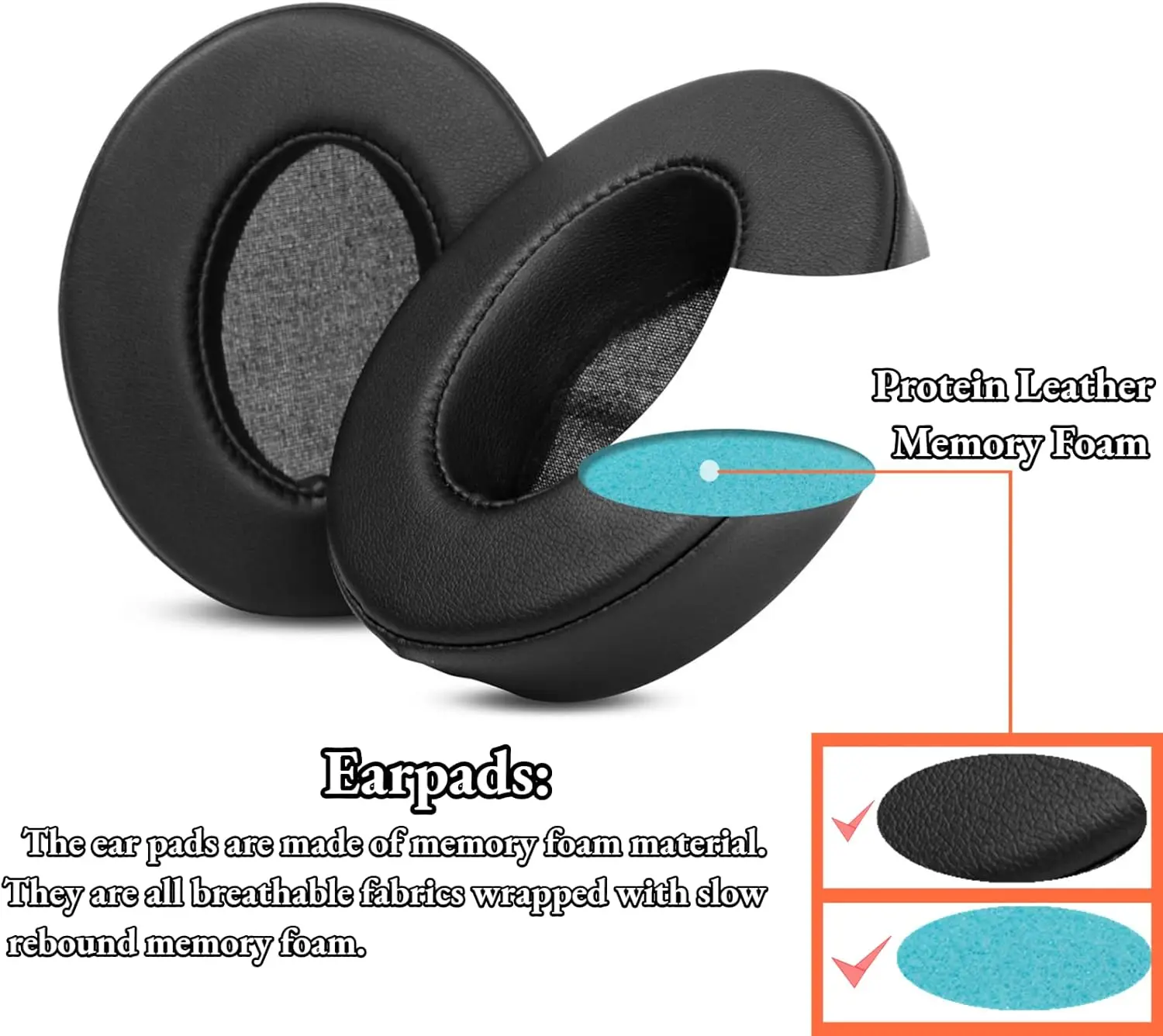 TT-BH22 Thicken หูฟังใช้งานร่วมกับ TaoTronics TT-BH22 SoundSurge 22 ANC หูฟังเปลี่ยนแผ่นรองหูฟัง Earmuff