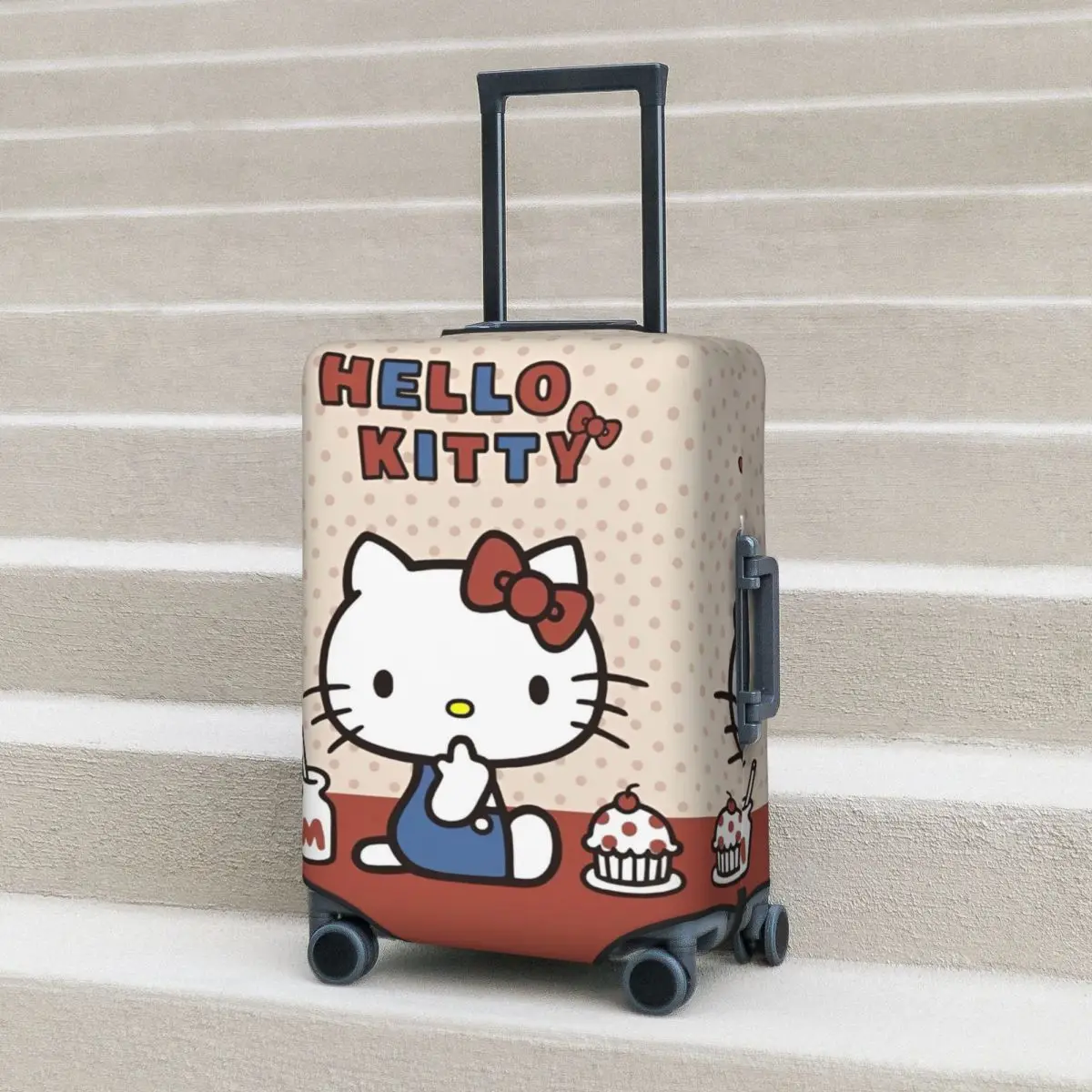 

Hello Kitty Anime Y2k Kawaii Suitcase Cover Travel Protector Vacation Fun Luggage Case