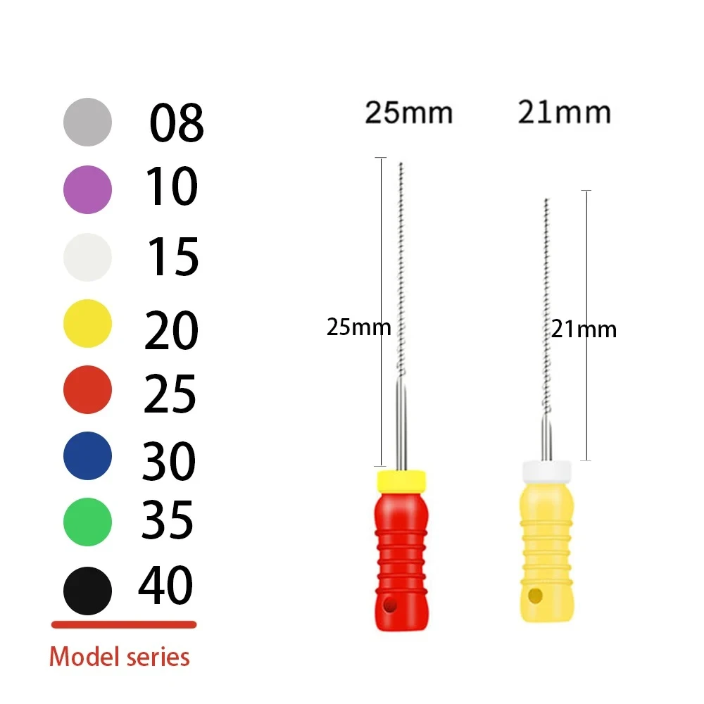 Instrumentos Endodônticos em Aço Inoxidável, Ferramentas Dentárias, Canal Radicular, Endo K File, Dentista, Odontologia, 2 Caixas, 25mm