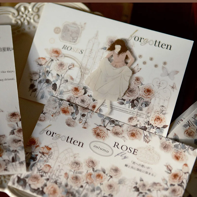 60 مللي متر * 6 متر نافذة زهرة عتيقة منظر طبيعي شريط PET إبداعي لتقوم بها بنفسك مجلة المواد مجمعة سجل القصاصات القرطاسية #4