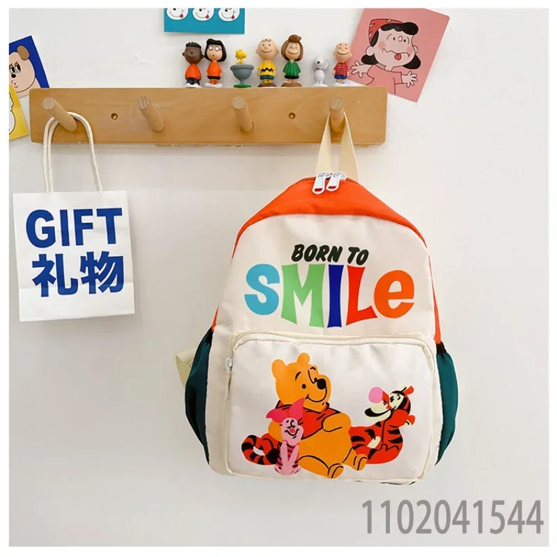 Miniso mochila infantil para meninas, bolsa escolar fofa de desenho animado tigger leitão pooh jardim de infância bolsa de livro de estudante kawaii